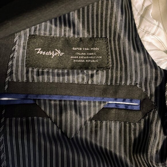 Banana Republic Tailored Slim Charcoal Italian Wool Suit (38S Jacket 32x30 Pant) - Picture 11 of 13